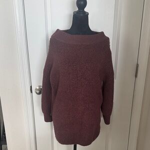 Express Off-the-Shoulder Maroon Sweater